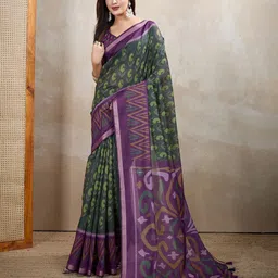 SUVIKAS CREATION Paisley Printed Zari Saree-image-66