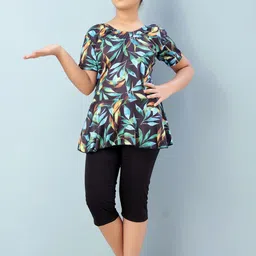 BAESD Girls Tropical Printed Full Coverage Swimwear With Attached shorts.-image-31