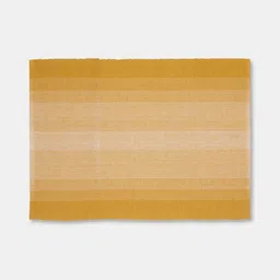 Fabindia Amir 6Pcs Mustard-Yellow & White Color-Blocked Rectangular Table Placemats-17