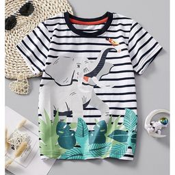 LULU & SKY Boys Printed Organic Cotton Applique T-shirt-image-100