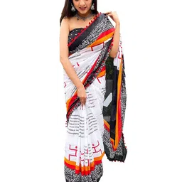 Craft Musium Pure Cotton Bagru Saree-image-83