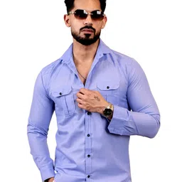 IKON FASHION Men Original Fit Solid Spread Collar Cotton Casual Shirt-picture-46