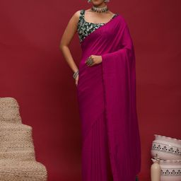 all about you Tasseled Saree With Floral Blouse-picture-29