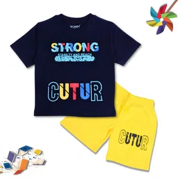 WORTON FASHION Kids Printed Pure Cotton T-shirt with Shorts-picture-10
