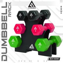 ADRENEX Set Of 6 Hexagon Fixed Weight Dumbbell - 6kg-37