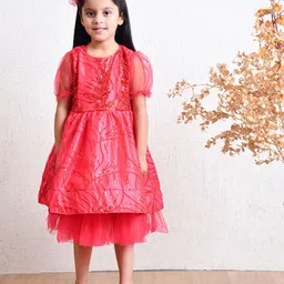 Bella Moda Puff Sleeve Fit & Flare Dress-picture-11