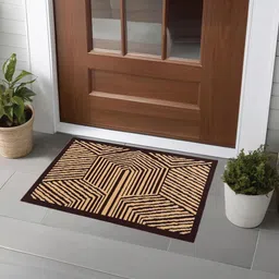 Kuber Industries 3-Pcs Brown & Beige ChevronRectangular Anti-Skid Doormats image 4