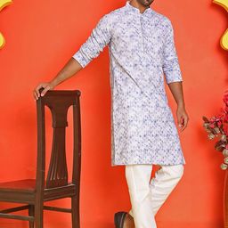 Jompers Men Embroidered Regular Sequinned Kurta with Pyjamas image 3