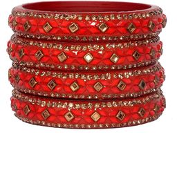 VICONO Set Of 4 Stone-Studded Bangles-image-58