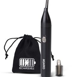 Agaro Rechargeable Nose & Ear Hair Trimmer with Stainless Steel Blade - Black-32