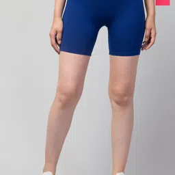 Attire Zone Women Skinny Fit Low-Rise Cycling Sports Shorts-picture-6