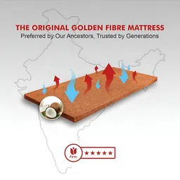 USHA SHRIRAM Maroon & Gold Toned Printed Quilted Orthopedic Queen Mattress image 4
