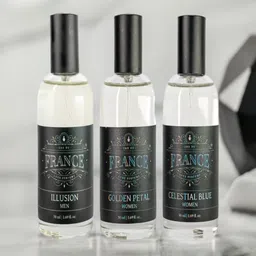 Eau DuFrance Set Of 3 Men Illusion- Women Golden Petal & Celestial Blue EDP- 50 ml Each-13