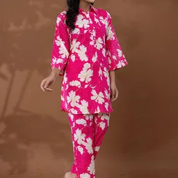 Yufta Printed Pure Cotton Tunic & Trousers Co-Ord-picture-34