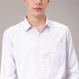 Luxe by TIGC Men Spread Collar Micro Ditsy Printed Slim Fit Formal Shirt-image-64