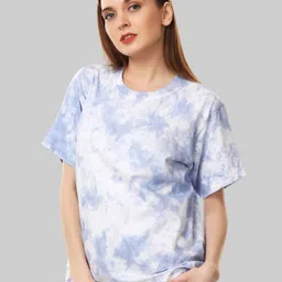 SNUG24 Tie and Dye Round Neck Short Sleeves Pure Cotton T-shirt-image-33
