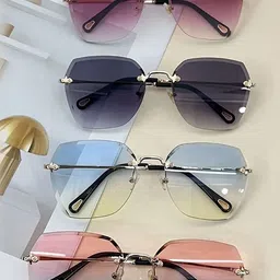Leeway Unisex Set Of 4 Rimless Square Sunglasses-picture-25