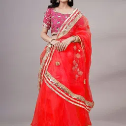 Utsav Fashion Embroidered Sequinned Ready to Wear Lehenga & Blouse With Dupatta-19