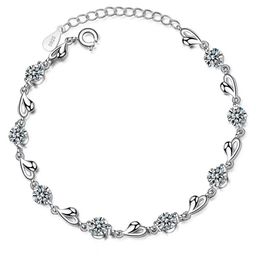 Shining Diva Fashion Silver-Plated Crystals Studded Charm Bracelet image 4