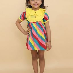 LITTLE GINNIE Cold-Shoulder A-Line Dress-image-67
