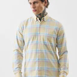 Snitch Men Classic Fit Checked Button-Down Collar Cotton Casual Shirt-picture-14