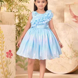 Sangria Girls Silk Frock-image-59