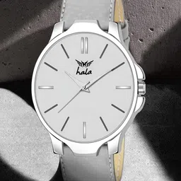 Hala Men Aluminium Dial & Leather Straps Analogue Watch Hala-1045-Grey-87