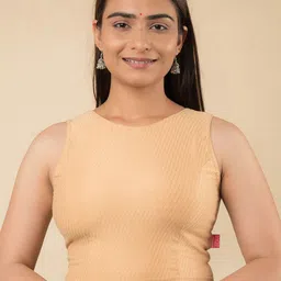 Bindigasm's Advi Sleeveless Stretchable Cotton Saree Blouse-picture-33