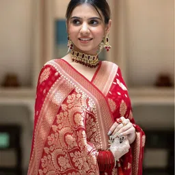 all about you Woven Design Zari Pure Silk Banarasi Saree-image-95