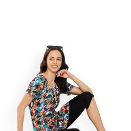 Aarika Abstract Printed Swim Set With Cap image 5