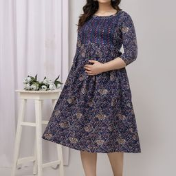 CORSICA Women Floral Print Maternity Maxi Dress-picture-41