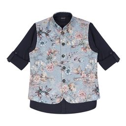 CHARCHIT Boys Sequinned Floral Printed Full Sleeves Nehru Jacket & Shirt-image-36