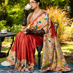 Anouk Rustic Block Print Saree image 2