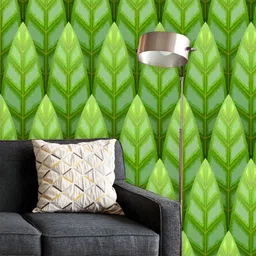 ArtzFolio Printed UV-Resistant Anti-Bacterial Green Leaf Peel & Stick Wallpaper-image-44