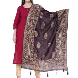 A R SILK DUPATTA HUB Ethnic Motifs Printed Silk Dupatta-picture-38