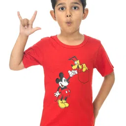 BAESD Boys Mickey & Pluto Graphic Printed Round Neck T-shirt-51