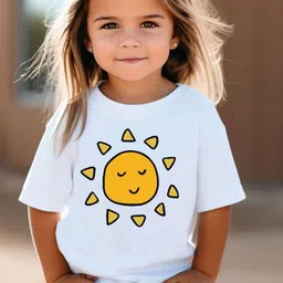 INCLUD Girls Graphic Printed Regular Sleeves Blended T-shirt-image-47