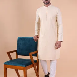 AURIK Geometric Self Design Mandarin Collar Thread Work Pure Silk Kurta With Pyjamas-picture-34