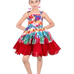 SVM FASHION Girls Printed Above Knee Party Dress-image-82