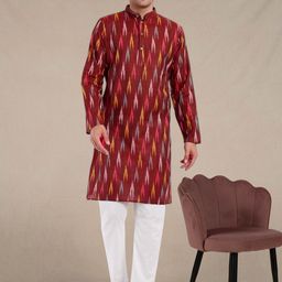 SKAVIJ Men Printed Regular Pure Cotton Kurta with Pyjamas-43
