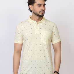 GEE 5 Polka Dot Printed Polo Collar Short Sleeves Cotton T-Shirt-image-85