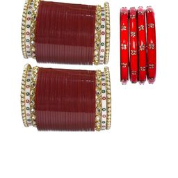 Shopmart Set Of 6 Stone Studded Bangles-image-78