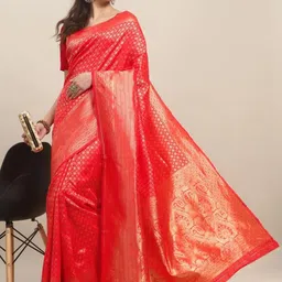 Quelea Woven Design Zari Pure Silk Banarasi Saree-image-72