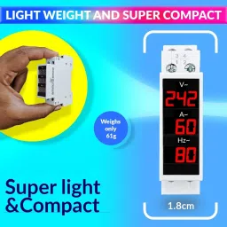amicisense 3 in 1 Voltage, Current, Frequency Display, 80~500 VAC|100A Digital Voltage Tester image 2