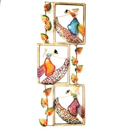 apka mart Beige Dancing Angels Metal Wall Hanging-image-32