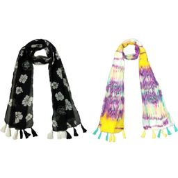StoleVilla Women Printed Designer Chiffon Stoles and Scarf - Pack of 6-image-55