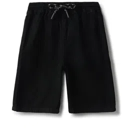 TALES & STORIES Boys Black Cotton Mid-Rise Shorts-image-37