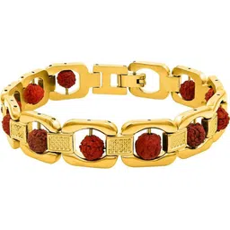 Divine souvenirs Unisex Gold-Plated Artificial Beaded Link Bracelet-10