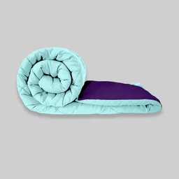Doristyle Purple 250 GSM Checked Microfiber Single Bed Comforter-picture-7