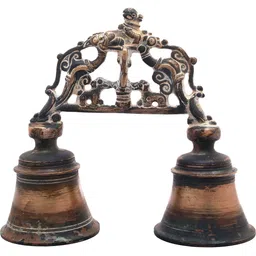 Exotic India Black Brass Twin Nandi Bells-6